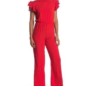 Chic Scarlet Ruffle Jumpsuit